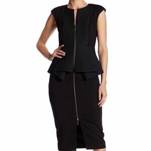 Ted Baker black peplum dress sz 8-10